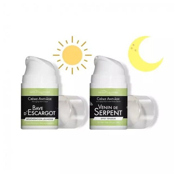 Krem przeciwzmarszczkowy na dzień i na noc ze śluzem ślimaka i wydzieliną węża