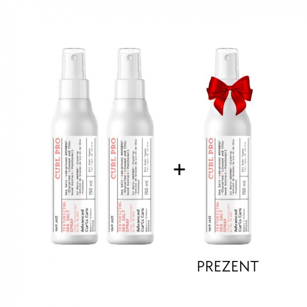 Trzy spreje CURL PRO z solą morską, które tworzą wyjątkowo mocne i efektowne loki