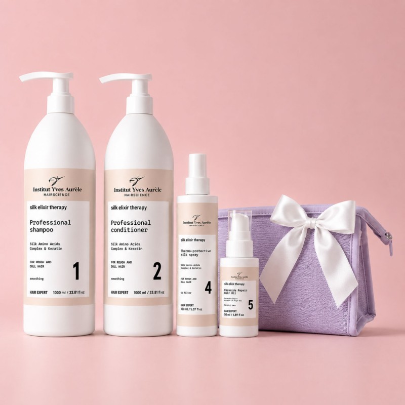 Silk Elixir Therapy - System odbudowy i wypełniania włosów z aminokwasami jedwabiu + Kosmetyczka w prezencie!