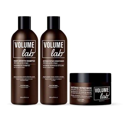 Intensywny system naprawczy dla zniszczonych włosów VOLUME LAB: szampon, odżywka i maska ​​do włosów