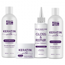 JEDNOMIESIĘCZNY SYSTEM ZABIEGÓW DLA MAKSYMALNEJ ODBUDOWY ZNISZCZONYCH WŁOSÓW: szampon, odżywka, maska ​​i eliksir do laminacji