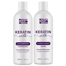 Intensywna kuracja regenerująca do włosów zniszczonych mini zestaw KERATIN SILK